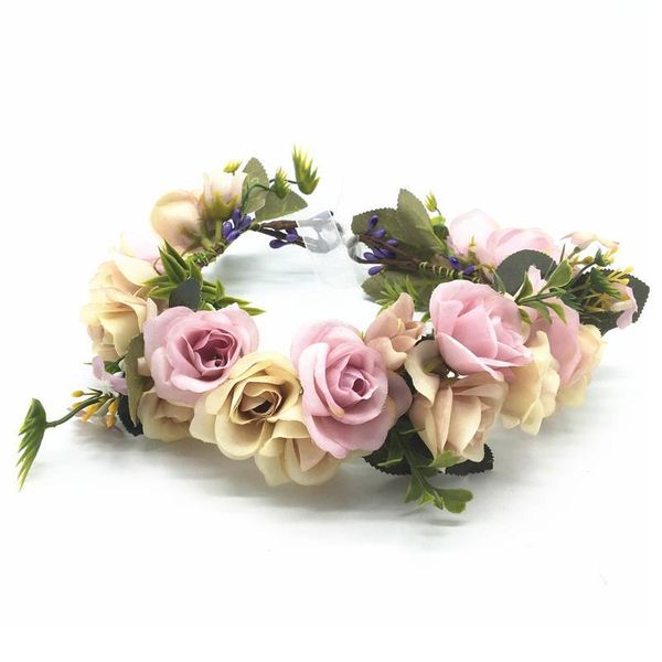

rose flower crown women girls hair accessories for women flower wreath headband wedding party floral garlands festival qylaei