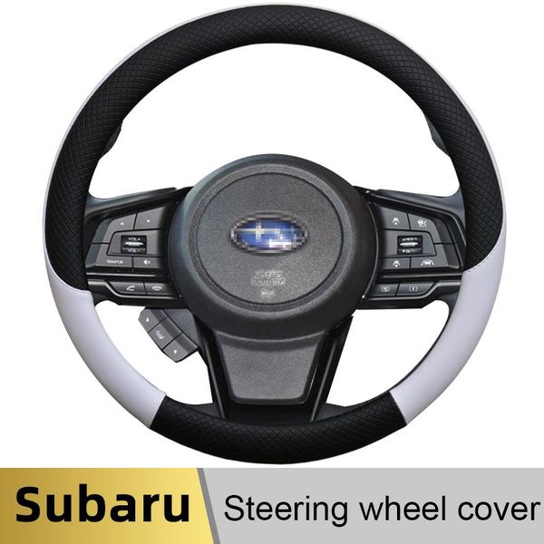 

steering wheel covers 100% dermay brand leather car cover anti-slip for forester legacy xv brz wrx auto accessories