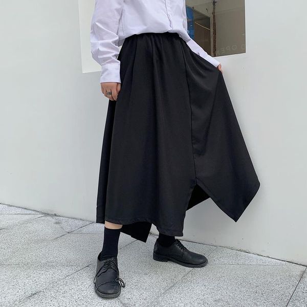 

hop hip autumn streetwear gothic loose male kimono pant men fashion causal wide leg pant japan style black harem skirt trousers