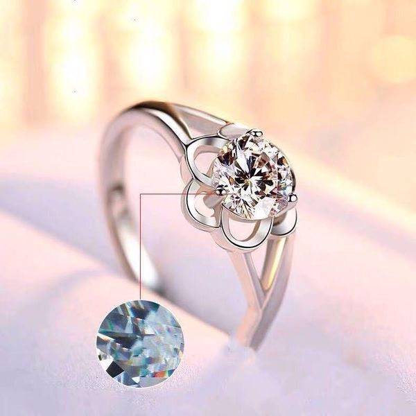 

wedding rings arrival elegant plum flower zircon ring women adjustable size finger fashion charm lovers jewelry birthday gift, Slivery;golden