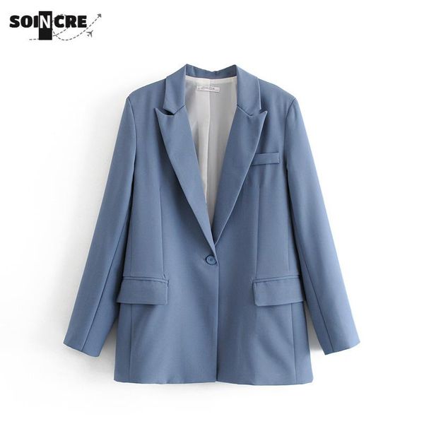 

women's suits & blazers women candy color single button casual blazer female long sleeve 2021 autumn office lady solid formal, White;black