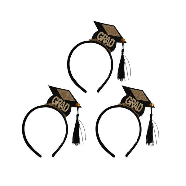 

2/3/4pcs graduation hat mini tassel hat headband chic hair hoops stylish headdress hair accessories graduation party supplies