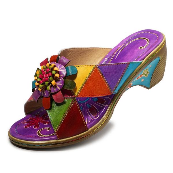 

dress shoes summer magic manual flower exceed soft comfortable sandals, Black