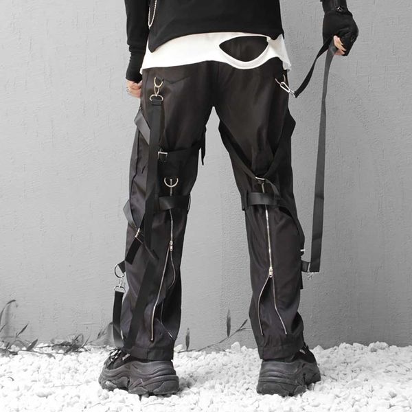 

2021 new black sled loads casual male straight waist men's pants rql8
