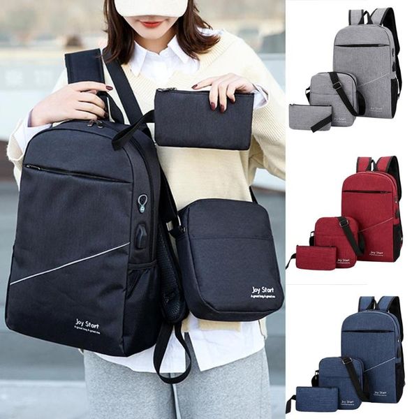 

backpack 3 pcs sets lapbusiness backpacks travel shoulder bag casual student school for teenager 2021 #srn