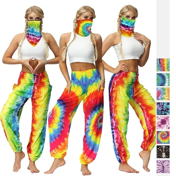 

tie dye women's loose size yoga pants fashion belly dance lantern fitness