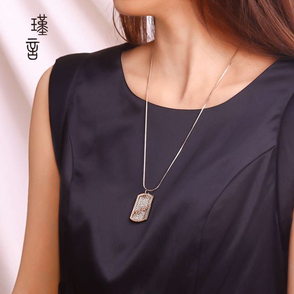 

women's long sweater chain 2020 new korea autumn winter simple versatile necklace accessories high-end atmosphere, Silver