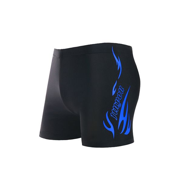 

summer men's quick drying loose large flame flat angle swimming trunks swimming cap two-piece set