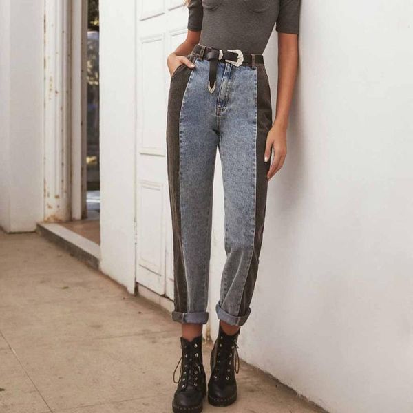 

women's jeans vintage blue woman high waist plus size jean femme spring summer mom casual vaqueros mujer size#j30