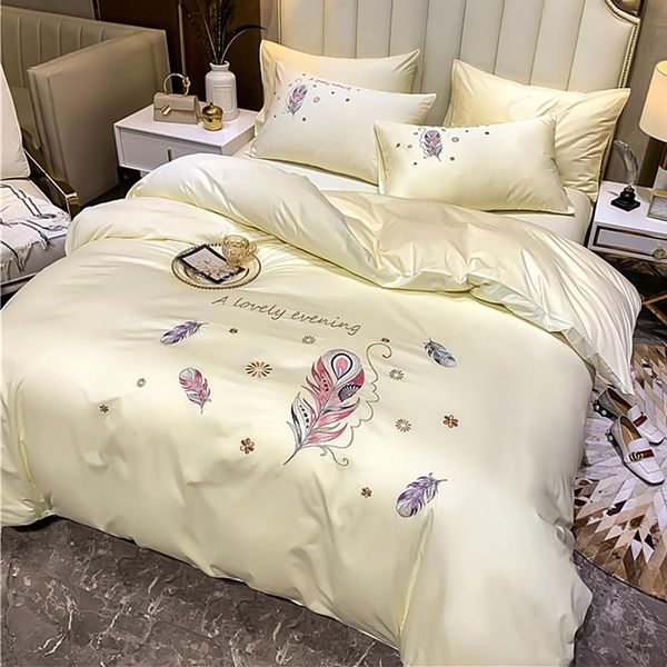 

bedding sets grade long staple cotton four piece set pure embroidered quilt cover 100 sheet 1.8 fitted