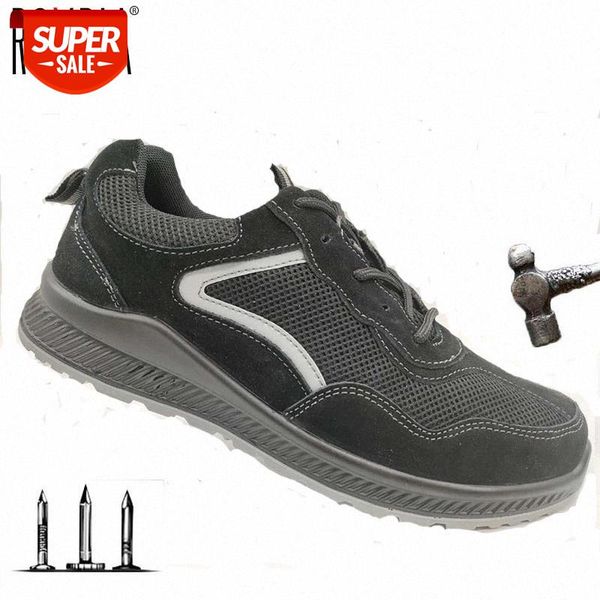 

drop shipping 6kv insulation men safety shoes steel toe cap breathable leather mesh work sneakers plus size roxdia rxm263 #yy1d