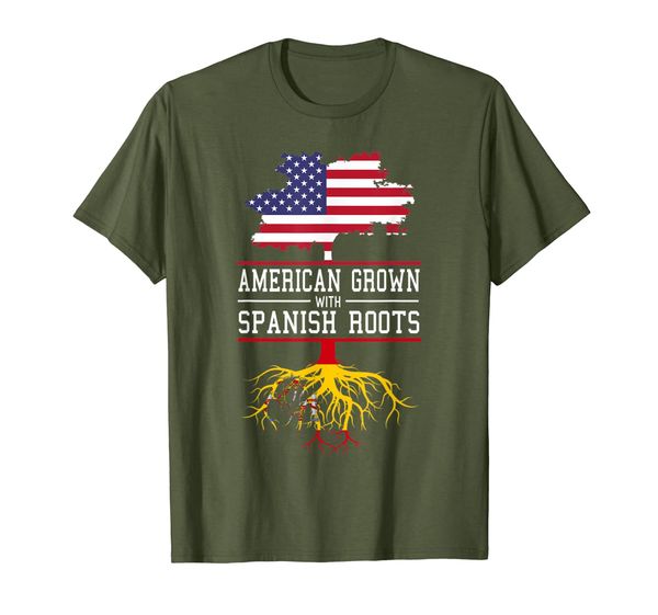 

united states inspired american grown with spanish roots t-shirt, White;black