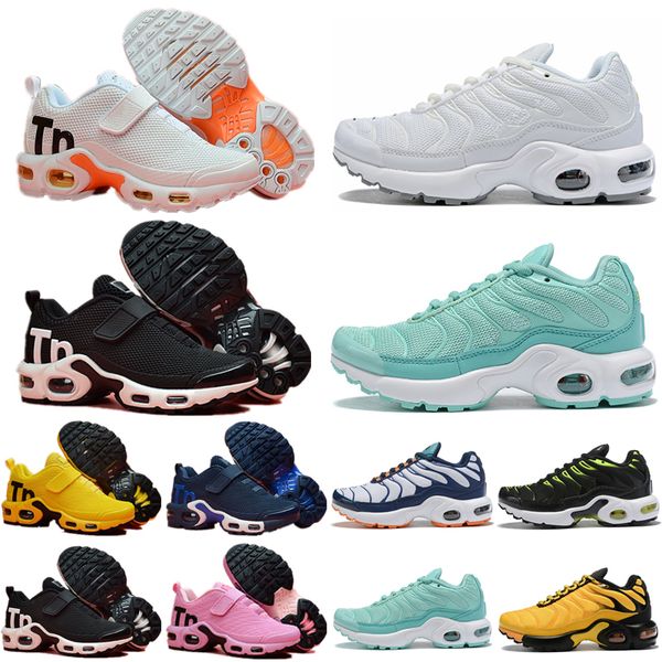 

2022 kids mercurial plus tn outdoor shoes designer chaussures triple black white red kpu homme men zapatillas mujer trainers sneakers size 2, Black;brown