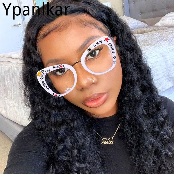 

sunglasses 2021 designer anti blue light cat eye glasses women fashion eyeglasses female trendy big frame clear eyewea, White;black