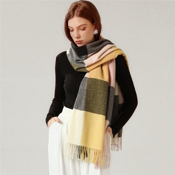 

scarves yourseason winter spring thicken warm ladies wool scarf showl 2021 women tassel 8 colors, Blue;gray