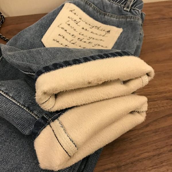

women's jeans soft high waist trousers denim loose streetwear jean vintage full girls woman pants harem femme pantalon mujer, Blue