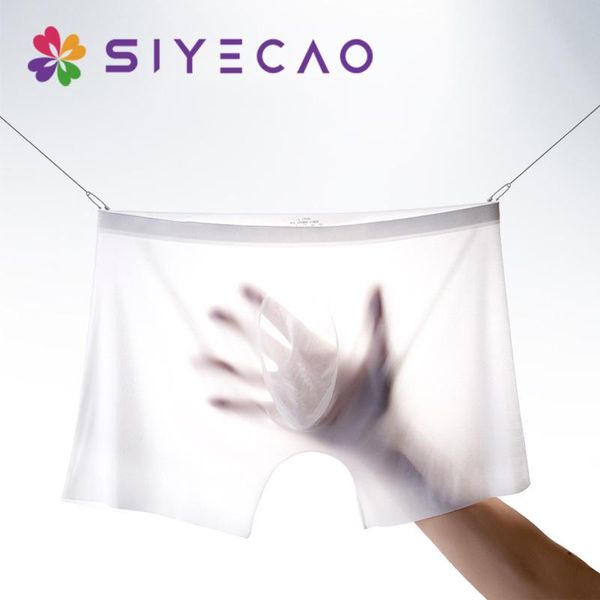 

underpants cuecas boxer silky refreshing male underwear ultrafine comfortable, breathable and quick drying for men, Black;white