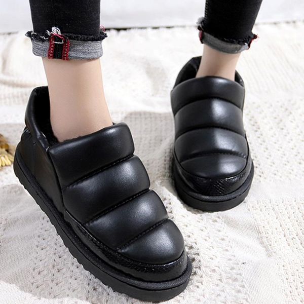 

boots fashion men women indoor waterproof fur lining house ladies winter snow warm shoes outdoor botas mujer l*5, Black