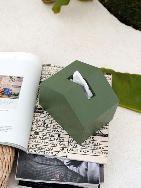 

tissue boxes & napkins ins wind box nordic morandi color simple paper towel extraction wood house modeling living room light luxury