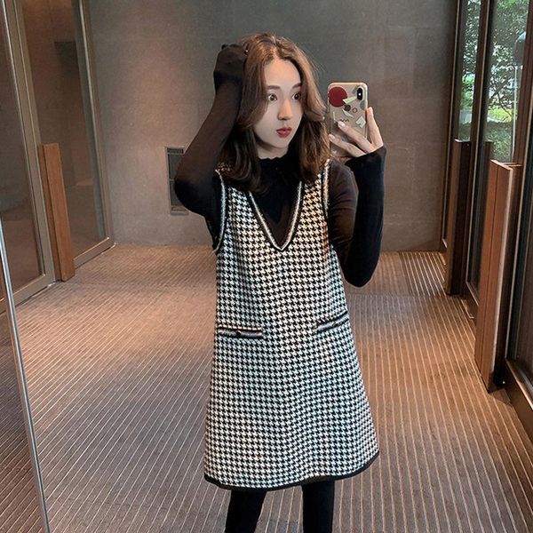 

women's vests women long vest spring and autumn sleeveless jacket vintage style waistcoat, Black;white