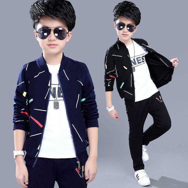 Jungen Frühling Kinder Casual Reißverschluss Mantel Jacke + Hosen Lange Ärmel Sport Kleidung Sets Kinder Kleinkinder 4 6 7 8 9 10 12 Y X0719