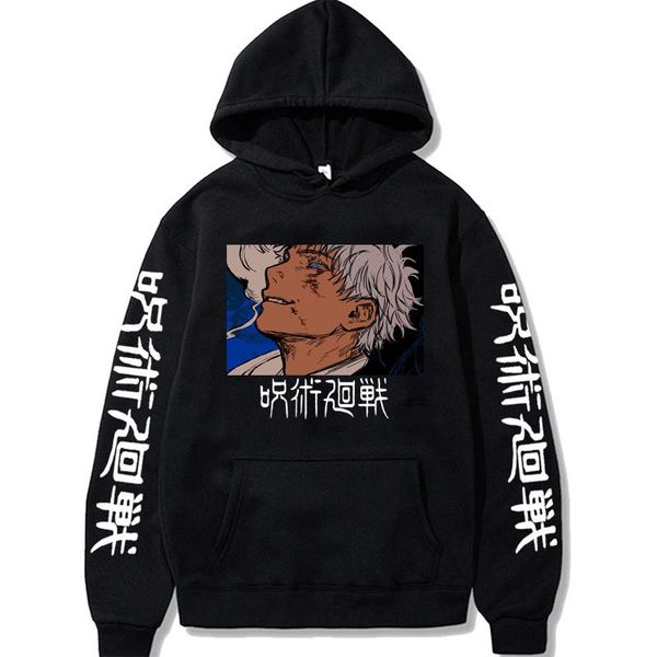 

men's hoodies & sweatshirts cool anime gojo satoru jujutsu kaisen men women japanese funny cartoon harajuku winter casual oversized swe, Black