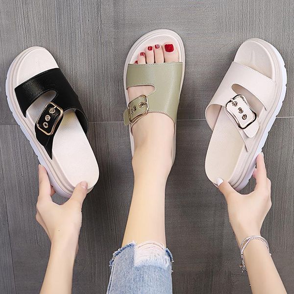 

slippers shoes women summer platform luxury slides pantofle sneaker soft flat designer 2021 rubber pu woman, Black