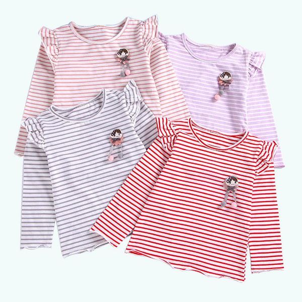 

baby girl blouse spring autumn stripe long sleeve shirts for girls and blouses soft cotton kids clothes 1-6yrs, White;black