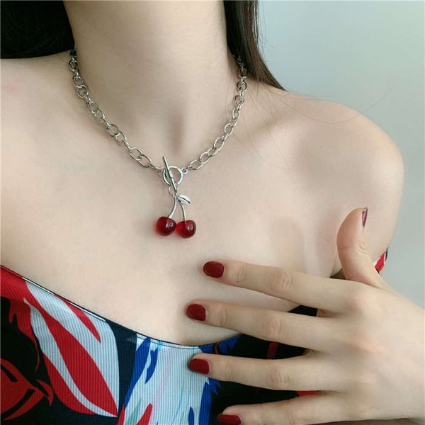 

hbp fashion korean style lovely sweet spicy versatile black cherry ot buckle clavicle chain choker necklace net red, Silver