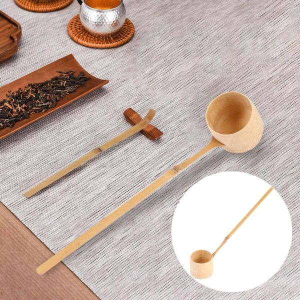 

spoons 1pc bamboo ladle japanese style water long handle tea spoon