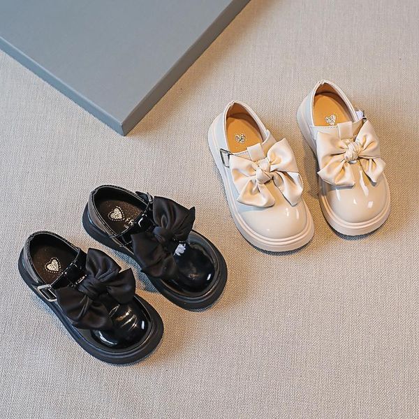 

flat shoes 2021 spring footwears for girls children' leather fashion solid color kids summer princess party 23-36 flats, Black;grey