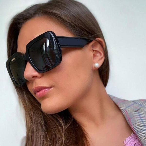 

sunglasses large rectangular luxury designer black shades for women men 2021 est unique square overszied sun glasses uv400, White;black