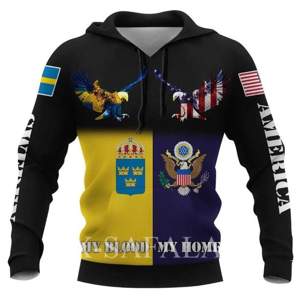 

men's hoodies & sweatshirts sweden map blue awesome design 3d printed hoodie man female zipper pullover sweatshirt hooded jersey street, Black