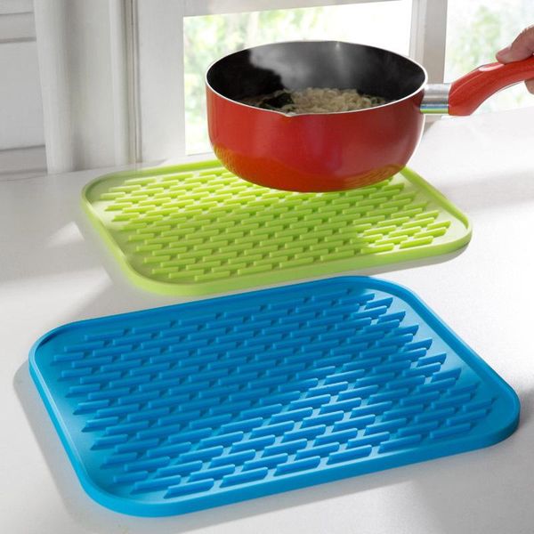 

mats & pads kitchen silicone holder mat heat resistant trivet pot tray straightener insulation with rich colors