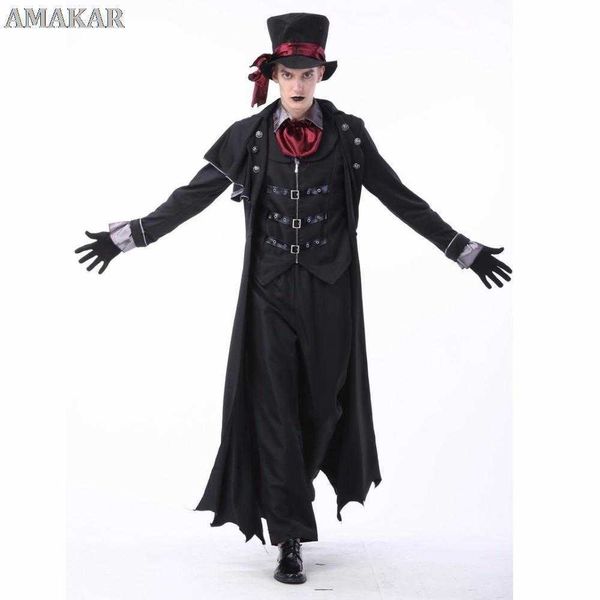 Nuovi costumi da vampiro per adulti donna uomo festa di Halloween vampiro coppia film cosplay vestito operato abbigliamento abiti Y0913