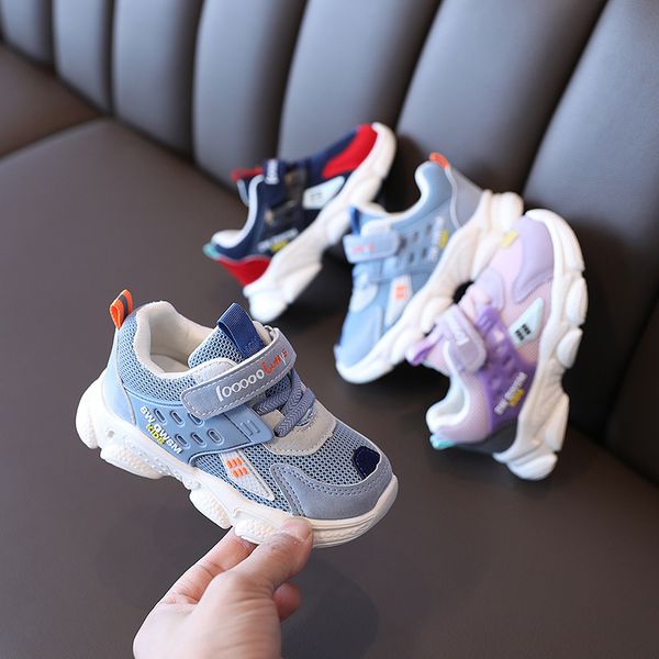 

autumn children casual shoes baby girls boys sports shoes infant toddler shoes breathable non-slip soft bottom kids mesh sneaker, Black;grey
