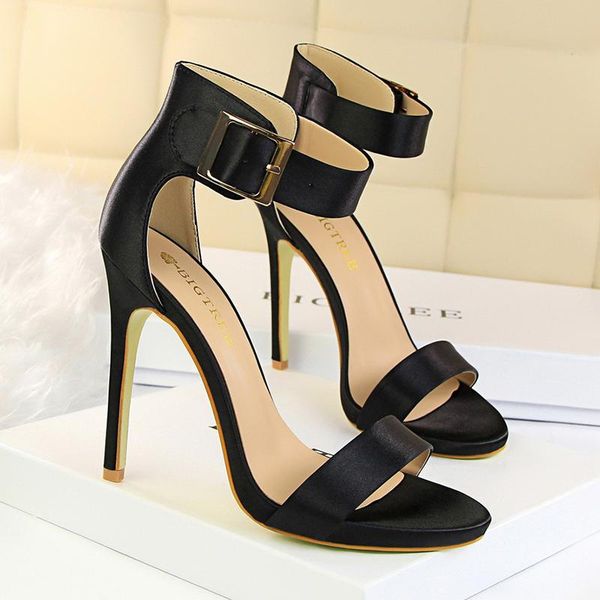 

dress shoes women pumps high heels sandals for wedding summer ladies female fashion open toe stiletto, Black