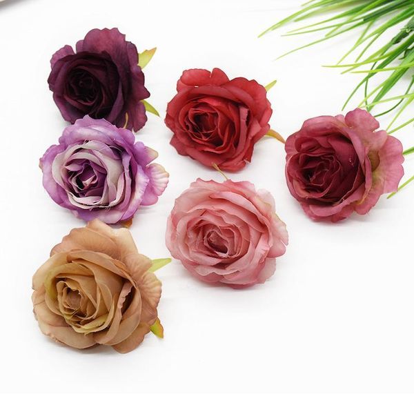 

10 pieces 6 cm silk flowers artificial roses decorative flowers wreaths home decoration accessories wedding diy gifts bo jllerd