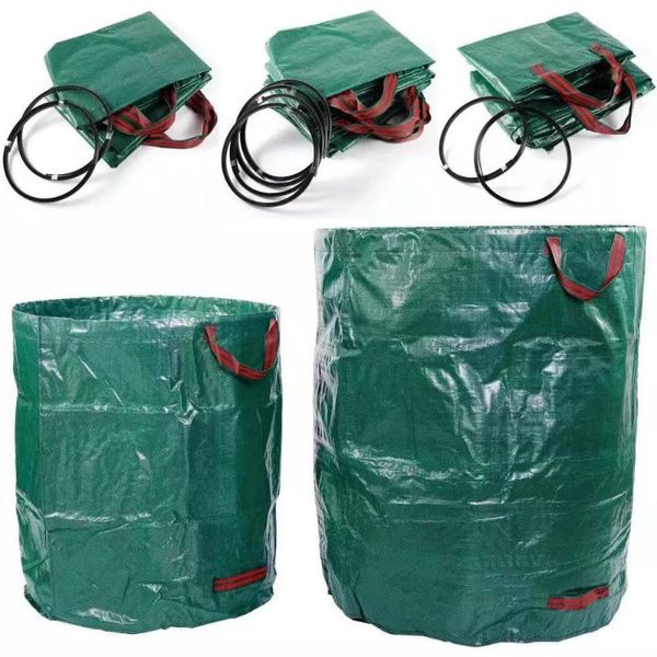 

planters & pots 60l-500l large capacity garden bag reusable leaf sack trash can foldable garbage waste collection container storage