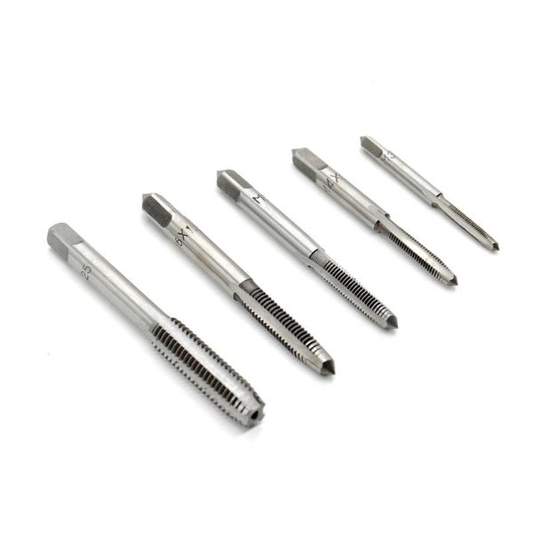 

hand tools 5pcs straight fluted diy home durable metric plug -m8 manual screw thread tap drill set