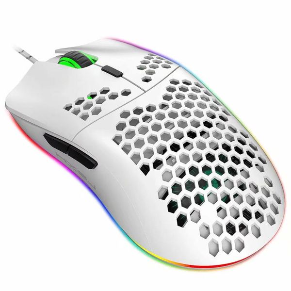 

mice rgb wired gaming mouse with 6400dpi gamer speed honeycomb hollow ergonomic design for notebook deskpc