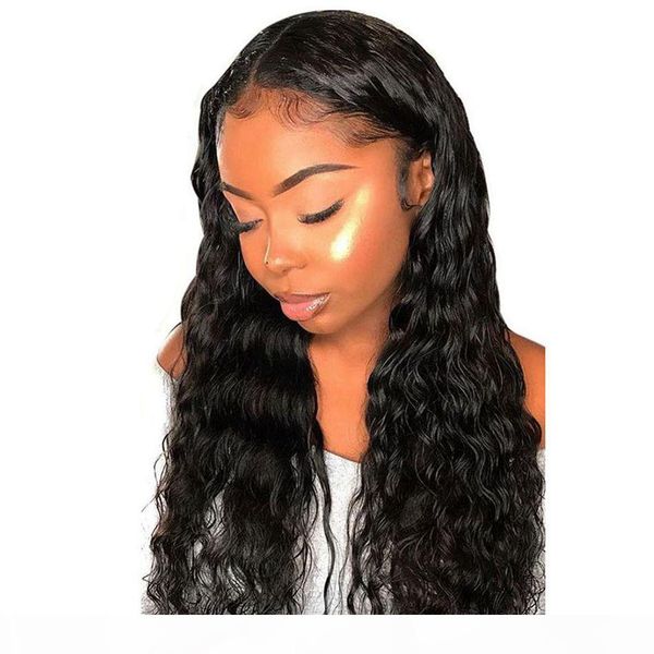 

u part wig human hair water wave wigs 130% density lace wig peruvian virgin hair wig pre plucked for women, Black;brown