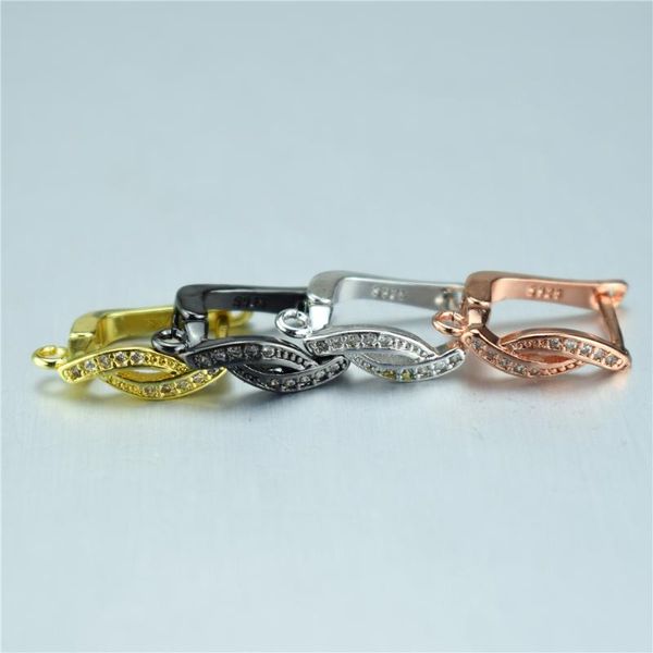 

hoop & huggie style ladies earrings diy making, cz charm, suitable for jewelry products, 18k copper plated gold, Golden;silver