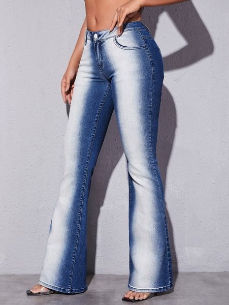 

sxy colorblock boot-cut leg jeans q1iw#, Blue