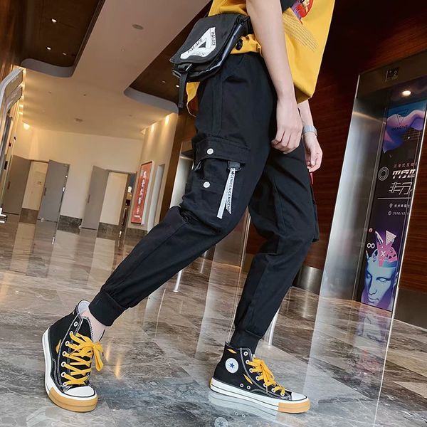 

autumn korean version of the trend of slim feet pants men's footwear overalls men's all-match black nine-point casual pants