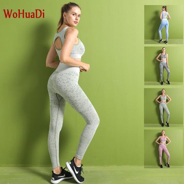 

wohuadi women's clothing sportswear threaded gym fitness female outdoor training sports bra running yoga pants workout set, White;red