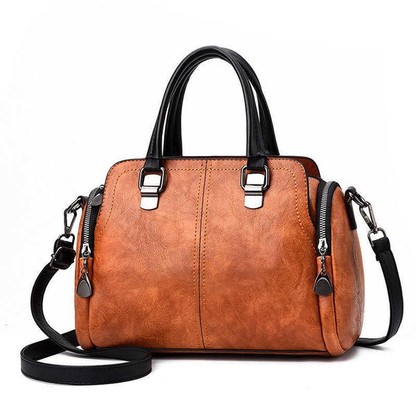 

hbp non-brand fashion handbag middle aged women's bag large capacity soft leather mother's one shoulder messenger