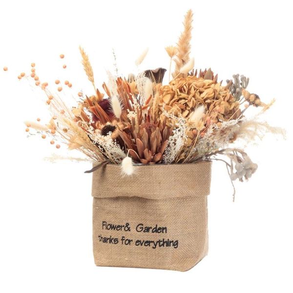 

storage bags kraft paper bag flower packaging waterproof jute hug bouquet arrangement