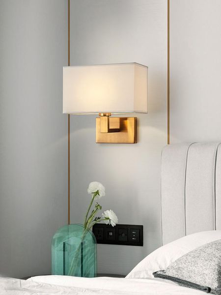 

wall lamp el european style copper natural interior bedroom bedside simple