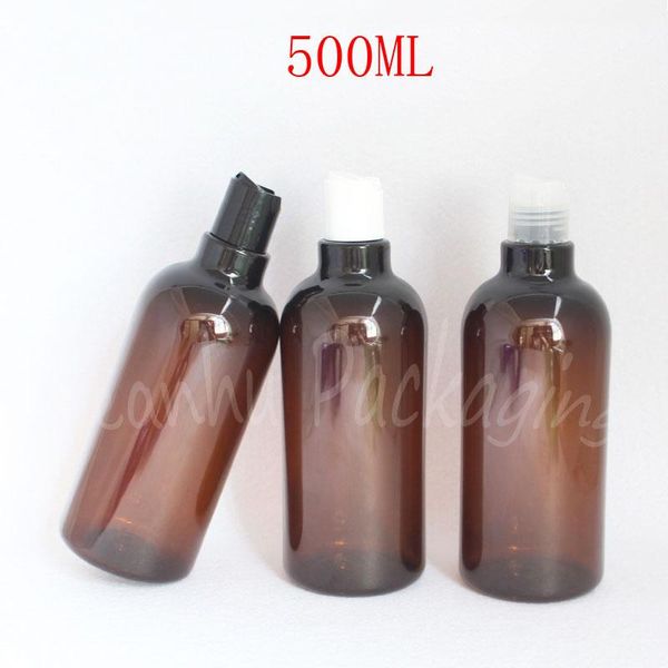 

storage bottles & jars 500ml brown plastic bottle disc cap , 500cc shampoo / lotion packaging empty cosmetic container ( 14 pc/lot )